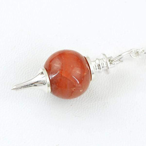 gemsmore:Natural Untreated Orange Aventurine Reiki Healing Pendulum