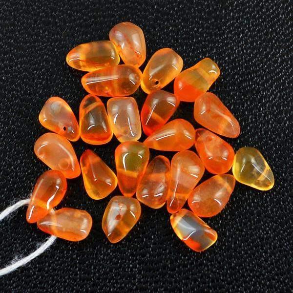 gemsmore:Natural Untreated Orange Carnelian Tear Drop Beads Lot