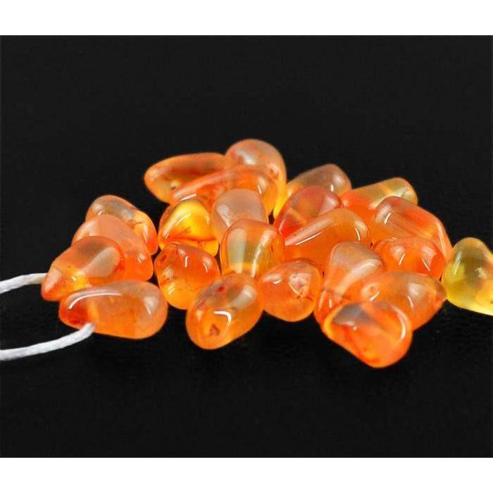 gemsmore:Natural Untreated Orange Carnelian Tear Drop Beads Lot