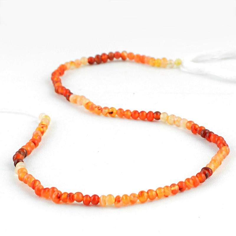 gemsmore:Natural Untreated Orange Onyx Beads Strand