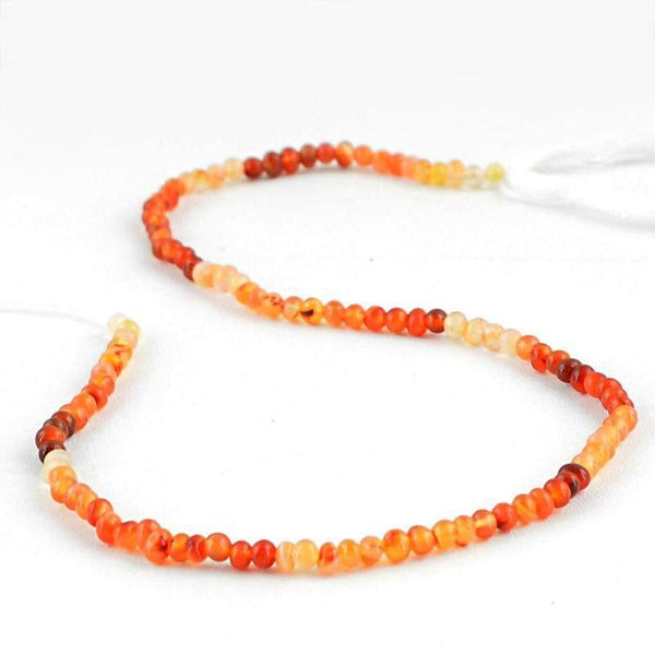 gemsmore:Natural Untreated Orange Onyx Beads Strand