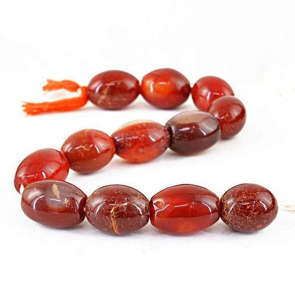 gemsmore:Natural Untreated Orange Onyx Beads Strand