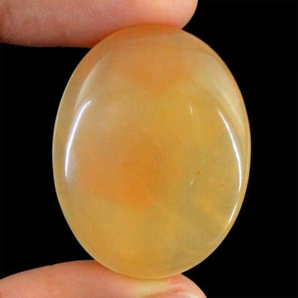 gemsmore:Natural Untreated Orange Onyx Oval Shape Gemstone