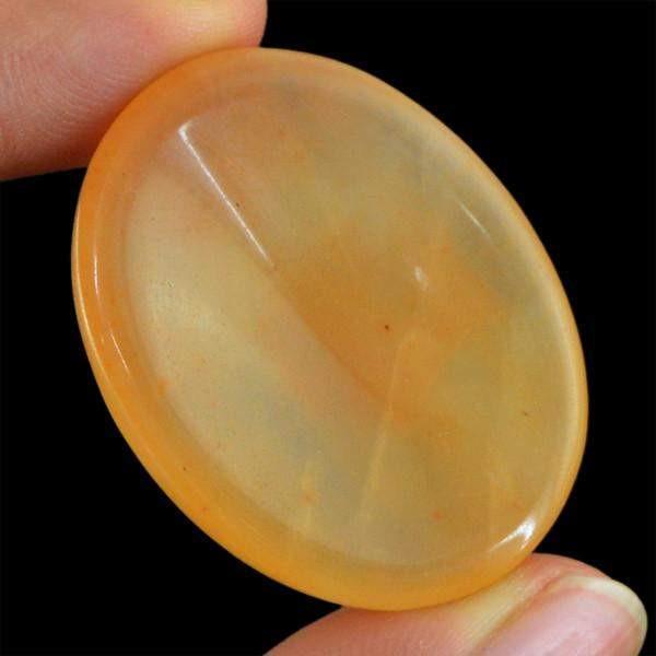 gemsmore:Natural Untreated Orange Onyx Oval Shape Gemstone