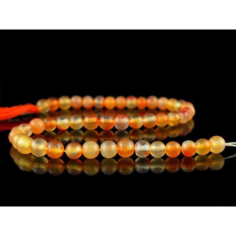 gemsmore:Natural Untreated Orange Onyx Round Beads Strand