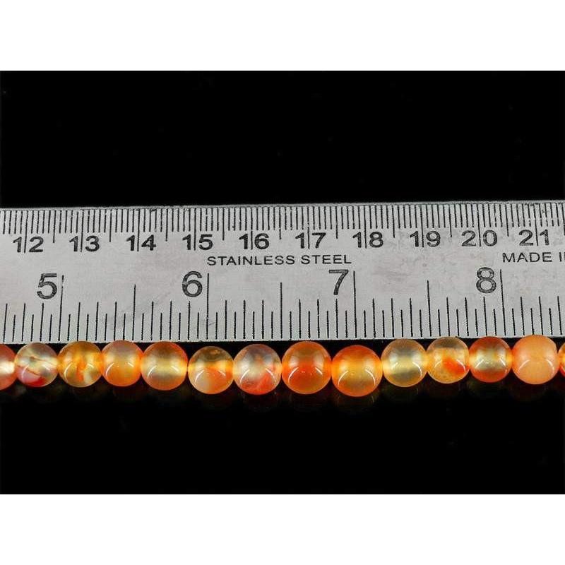 gemsmore:Natural Untreated Orange Onyx Round Beads Strand