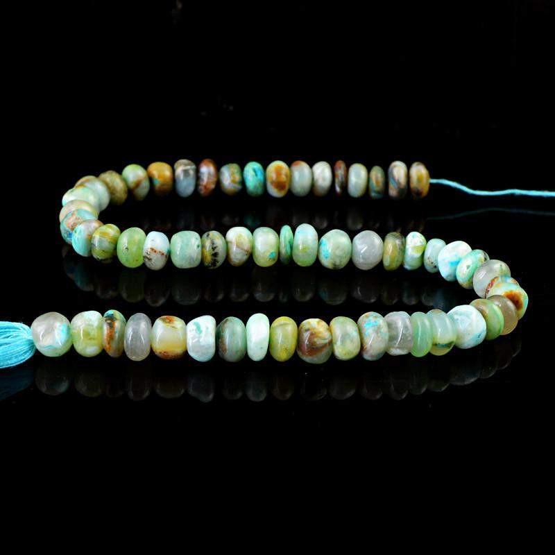 gemsmore:Natural Untreated Peruvian Opal Round Shape Beads Strand