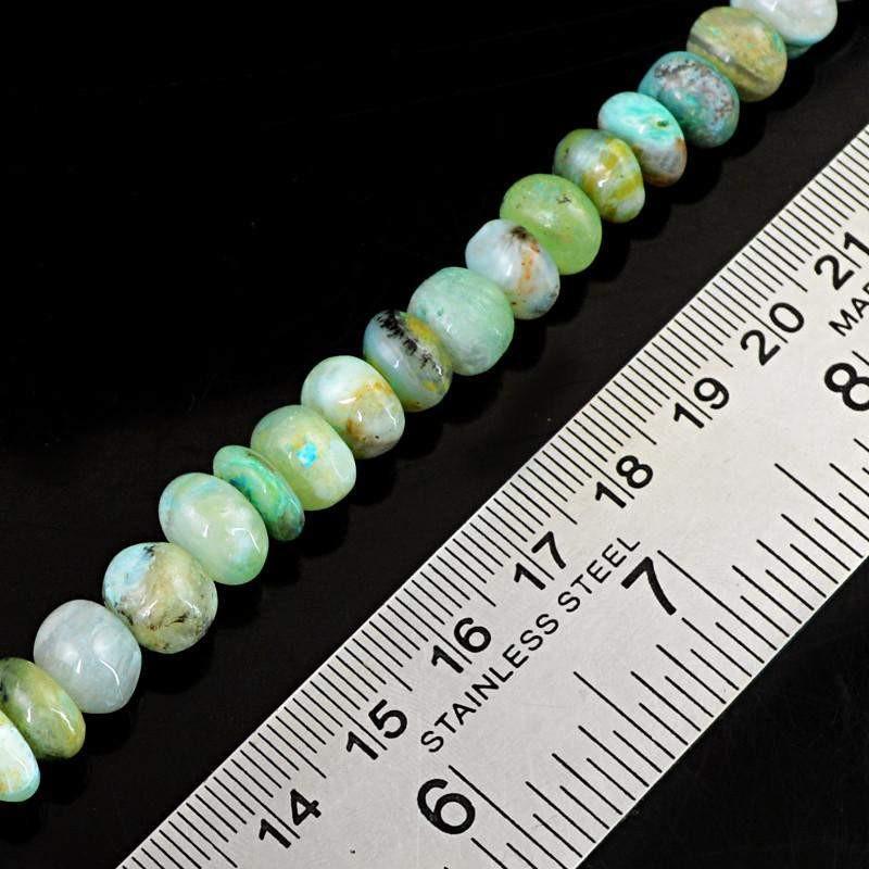 gemsmore:Natural Untreated Peruvian Opal Round Shape Beads Strand