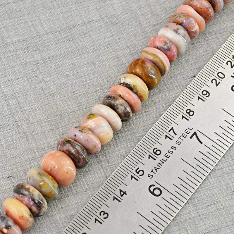 gemsmore:Natural Untreated Pink Australian Opal Round Beads Strand