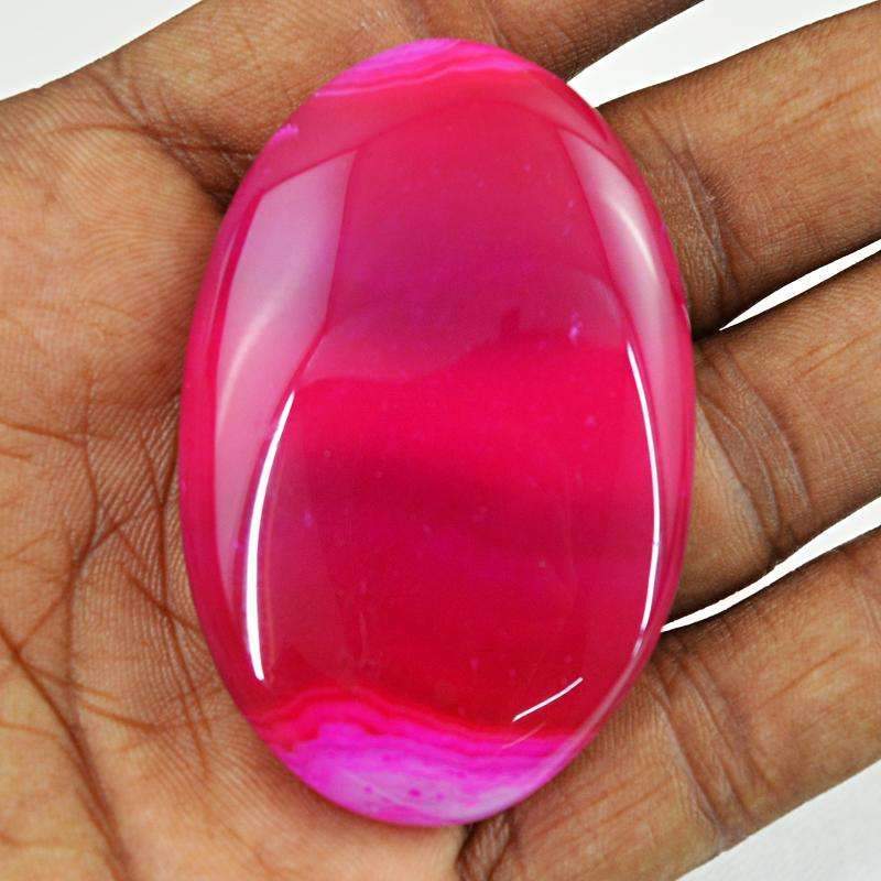 gemsmore:Natural Untreated Pink Onyx Gemstone Oval Shape