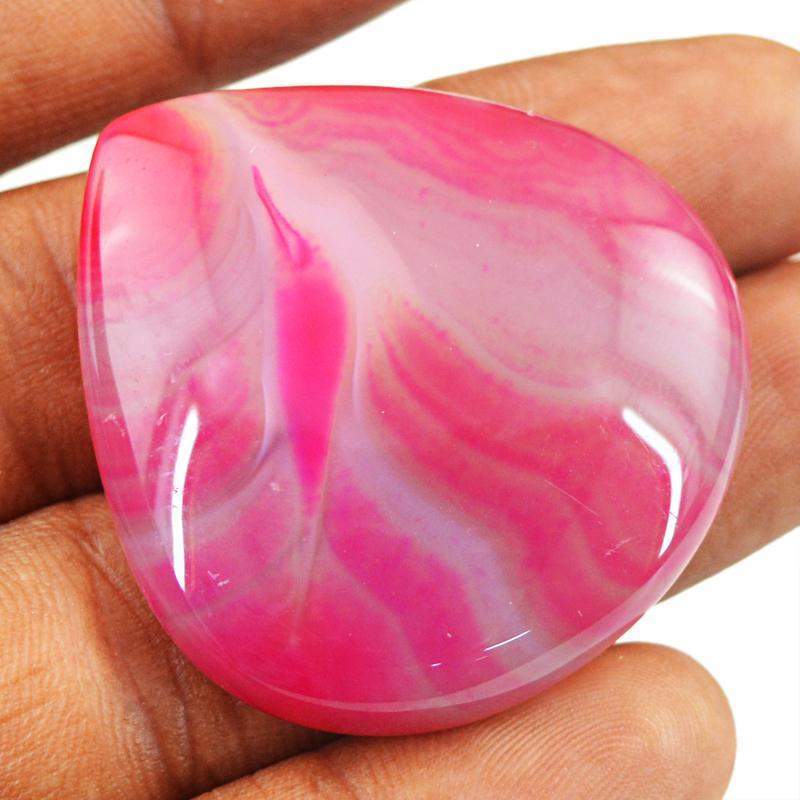 gemsmore:Natural Untreated Pink Onyx Pear Shape Gemstone