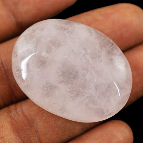 gemsmore:Natural Untreated Pink Rose Quartz Oval Shape Gemstone