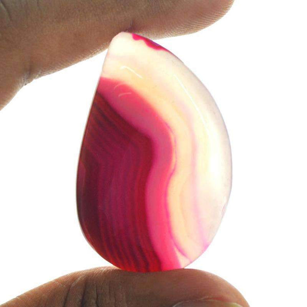 gemsmore:Natural Untreated Pink Striped Onyx Gemstone