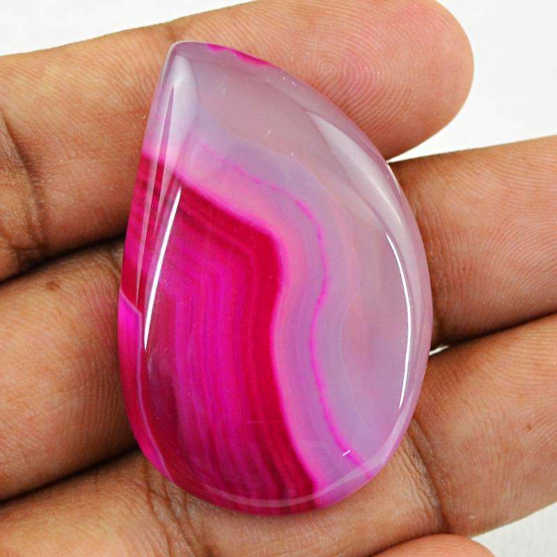 gemsmore:Natural Untreated Pink Striped Onyx Gemstone