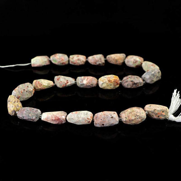 gemsmore:Natural Untreated Poppy Jasper Beads Strand