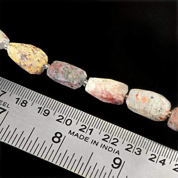 gemsmore:Natural Untreated Poppy Jasper Beads Strand