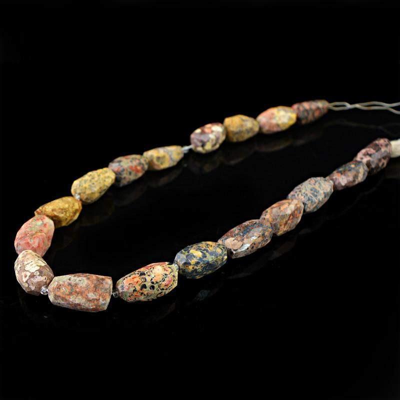 gemsmore:Natural Untreated Poppy Jasper Beads Strand