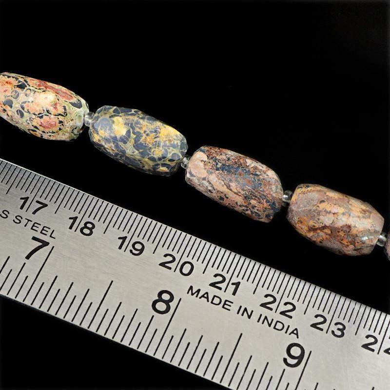 gemsmore:Natural Untreated Poppy Jasper Beads Strand