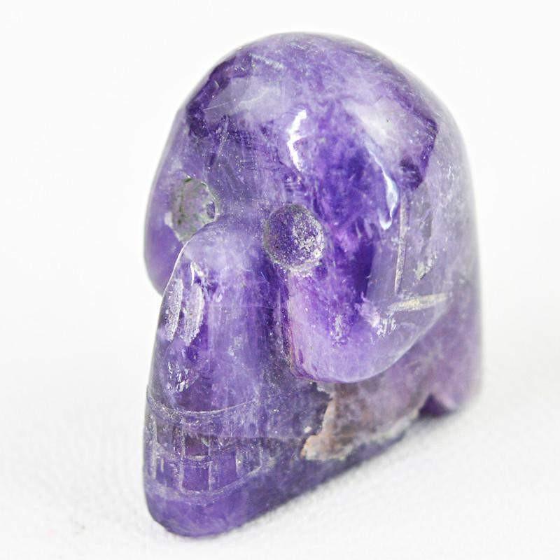 gemsmore:Natural Untreated Purple Amethyst Carved Skull Gemstone