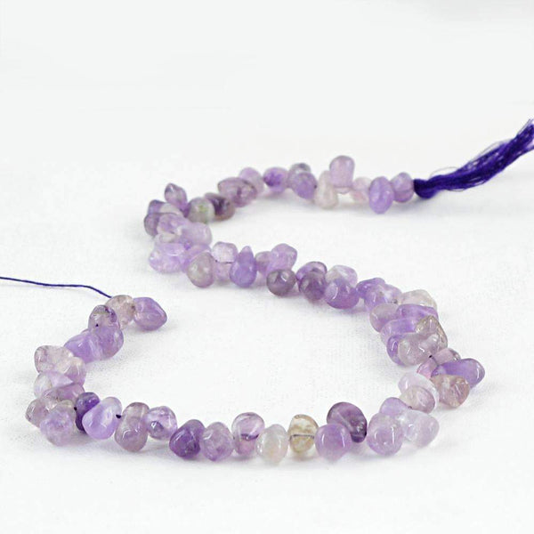 gemsmore:Natural Untreated Purple Amethyst Drilled Beads Strand