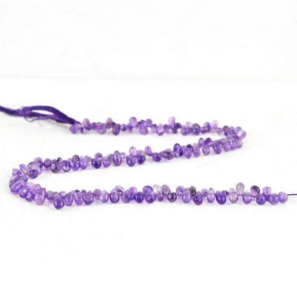 gemsmore:Natural Untreated Purple Amethyst Drilled Beads Strand