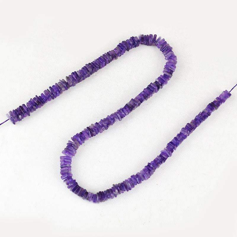 gemsmore:Natural Untreated Purple Amethyst Drilled Beads Strand