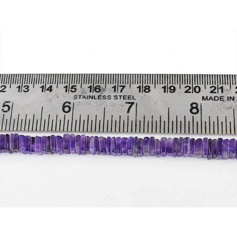 gemsmore:Natural Untreated Purple Amethyst Drilled Beads Strand