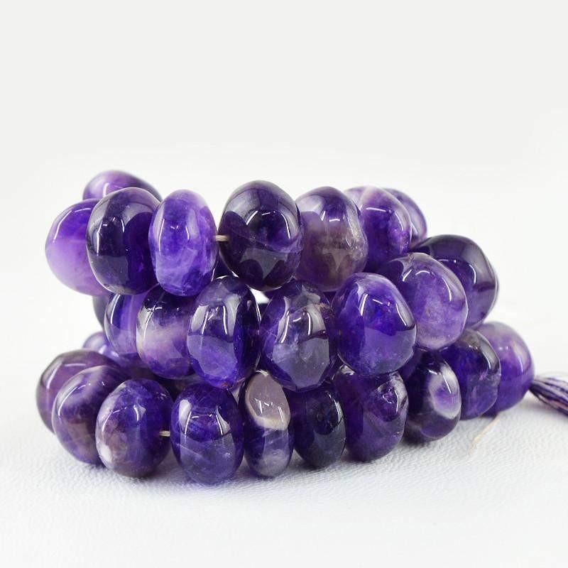 gemsmore:Natural Untreated Purple Amethyst Round Beads Strand