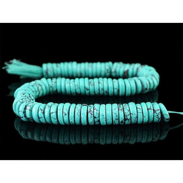 gemsmore:Natural Untreated Round Shape Turquoise Beads Strand