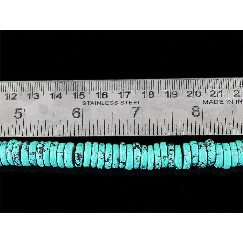 gemsmore:Natural Untreated Round Shape Turquoise Beads Strand