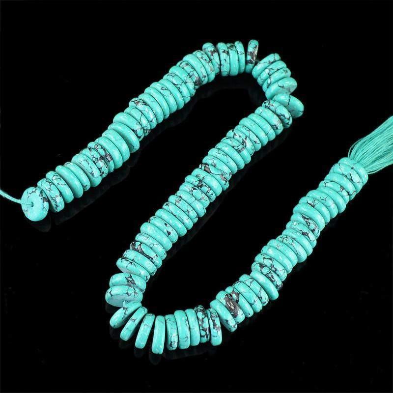 gemsmore:Natural Untreated Round Shape Turquoise Beads Strand