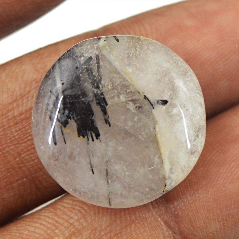 gemsmore:Natural Untreated Rutile Quartz Round Shape Gemstone