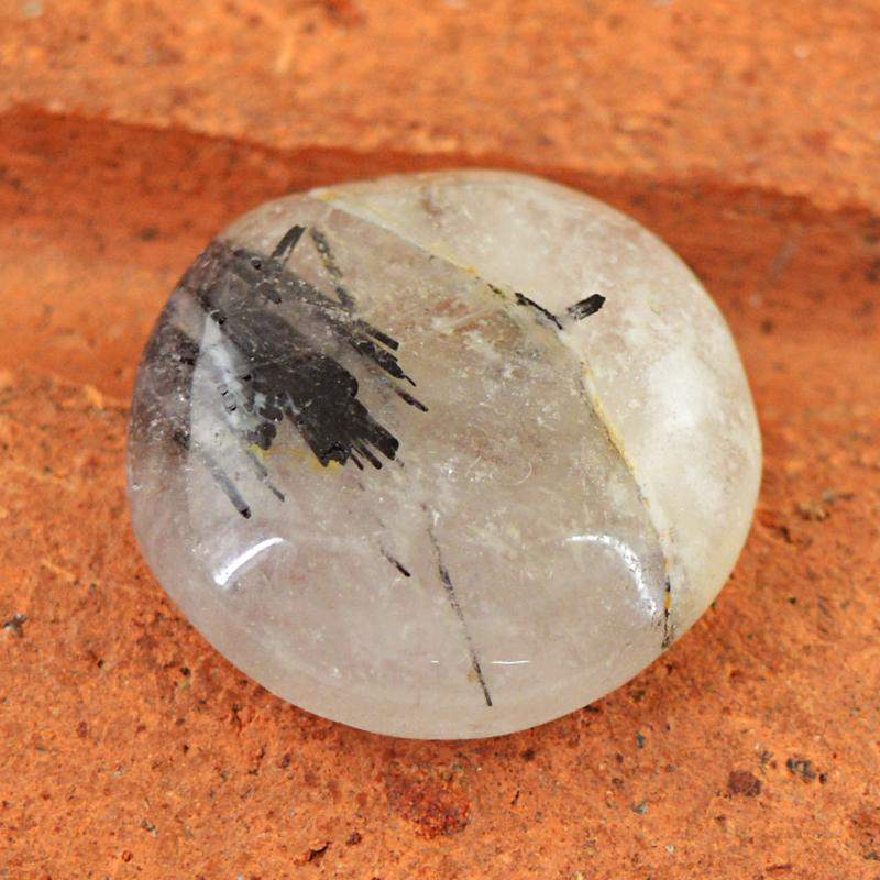 gemsmore:Natural Untreated Rutile Quartz Round Shape Gemstone