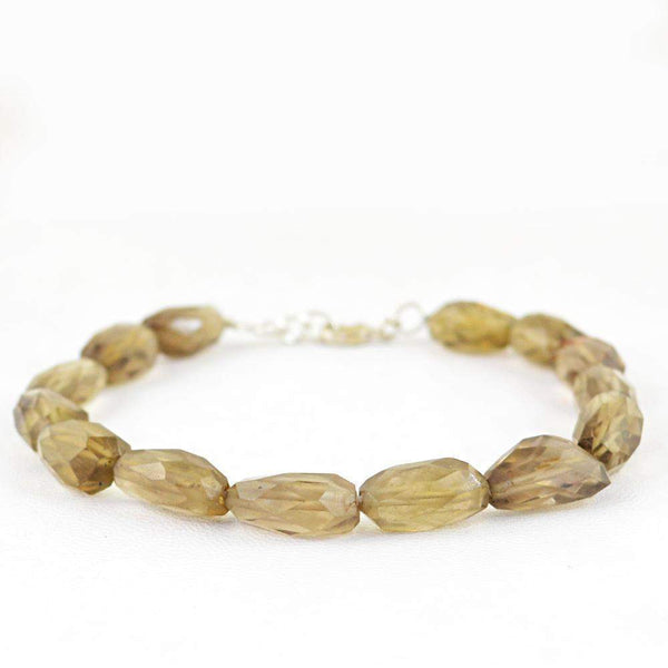 gemsmore:Natural Untreated Smoky Quartz Bracelet Untreated Beads