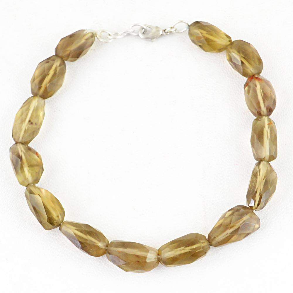 gemsmore:Natural Untreated Smoky Quartz Bracelet Untreated Beads
