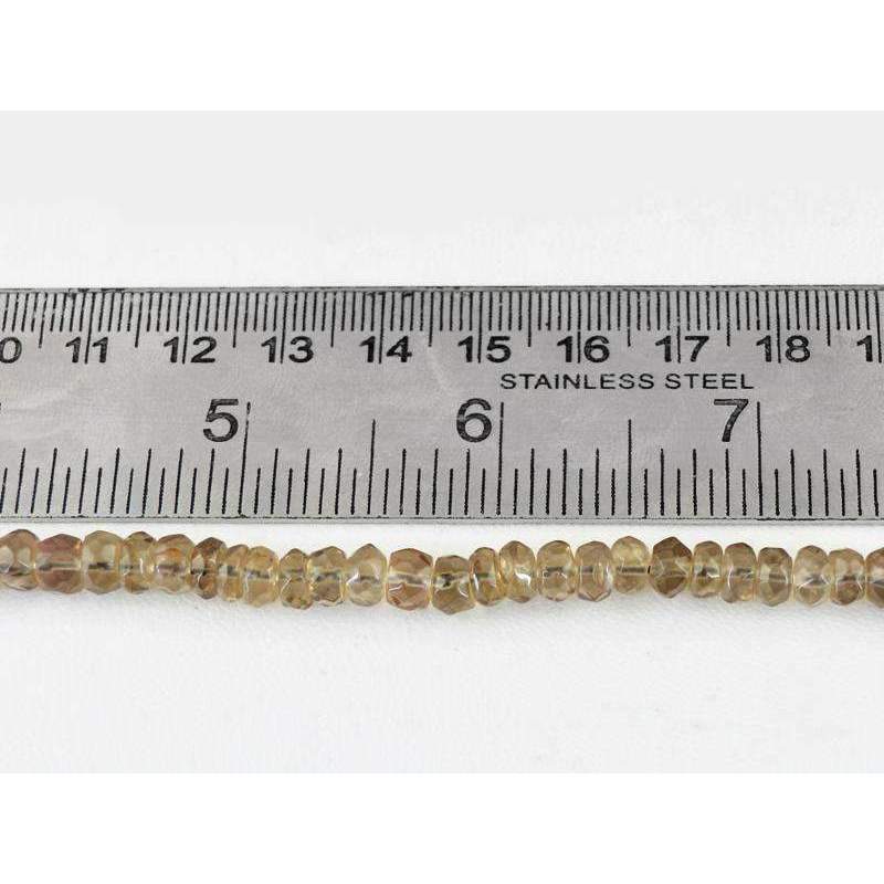 gemsmore:Natural Untreated Smoky Quartz Drilled Round Cut Beads Strand