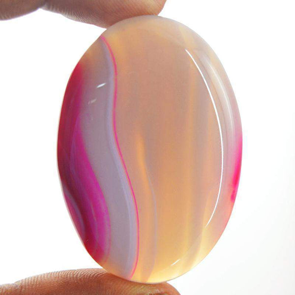gemsmore:Natural Untreated Striped Onyx Oval Shape Gemstone