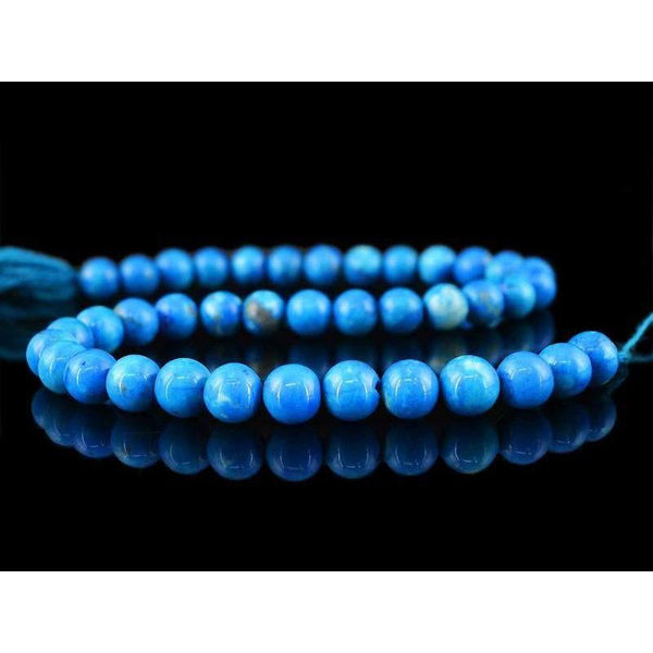 gemsmore:Natural Untreated Turquoise Round Shape Beads Strand