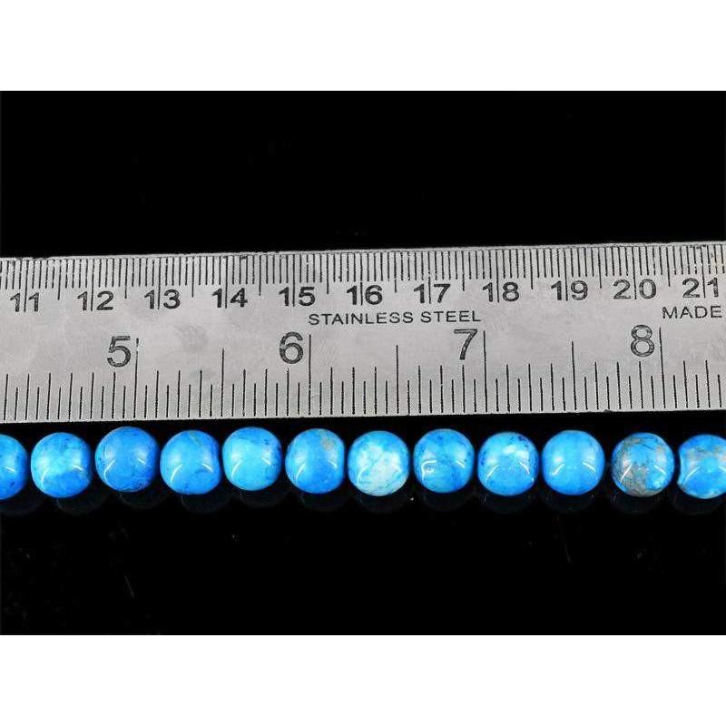 gemsmore:Natural Untreated Turquoise Round Shape Beads Strand