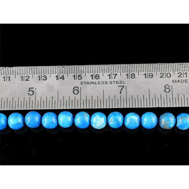 gemsmore:Natural Untreated Turquoise Round Shape Beads Strand