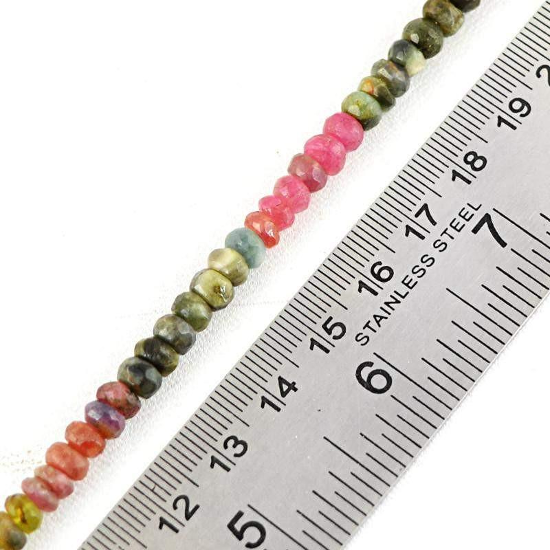 gemsmore:Natural Untreated Watermelon Tourmaline Beads Strand