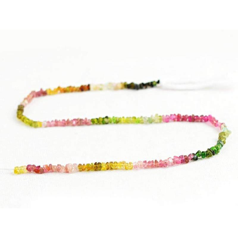 gemsmore:Natural Untreated Watermelon Tourmaline Drilled Beads Strand