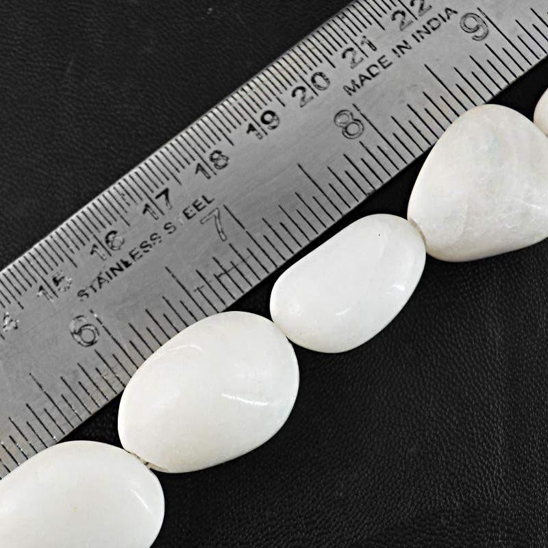 gemsmore:Natural Untreated White Agate Drilled Beads Strand