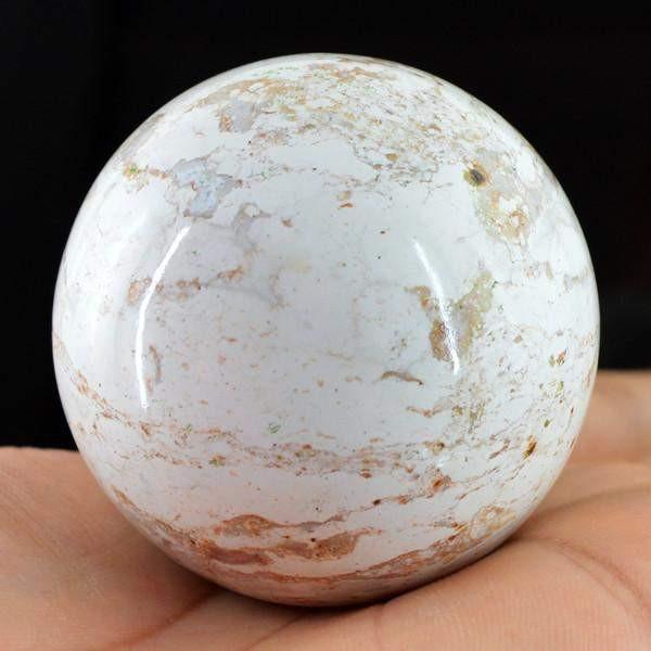 gemsmore:Natural Untreated White Agate Healing Ball Crystal