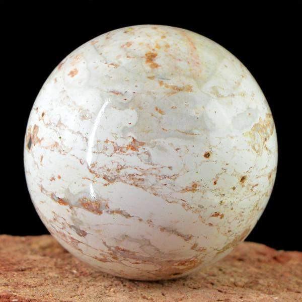 gemsmore:Natural Untreated White Agate Healing Ball Crystal