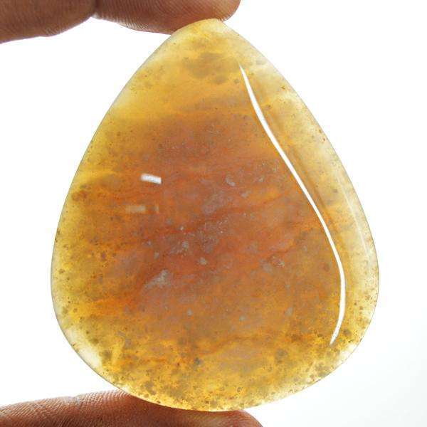 gemsmore:Natural Untreated White Agate Pear Shape Gemstone