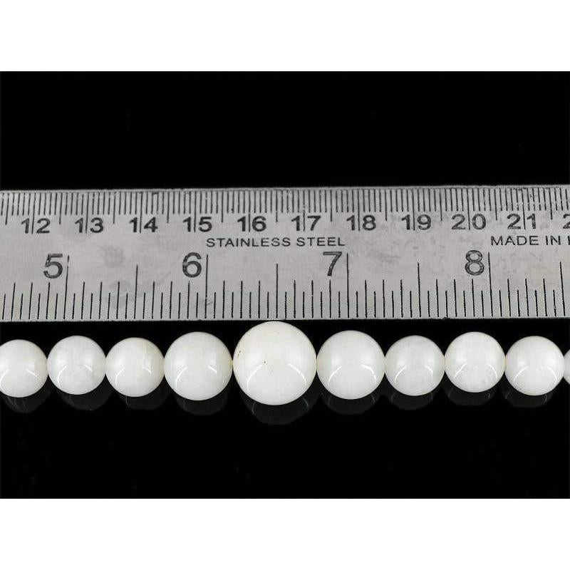gemsmore:Natural Untreated White Agate Round Beads STrand