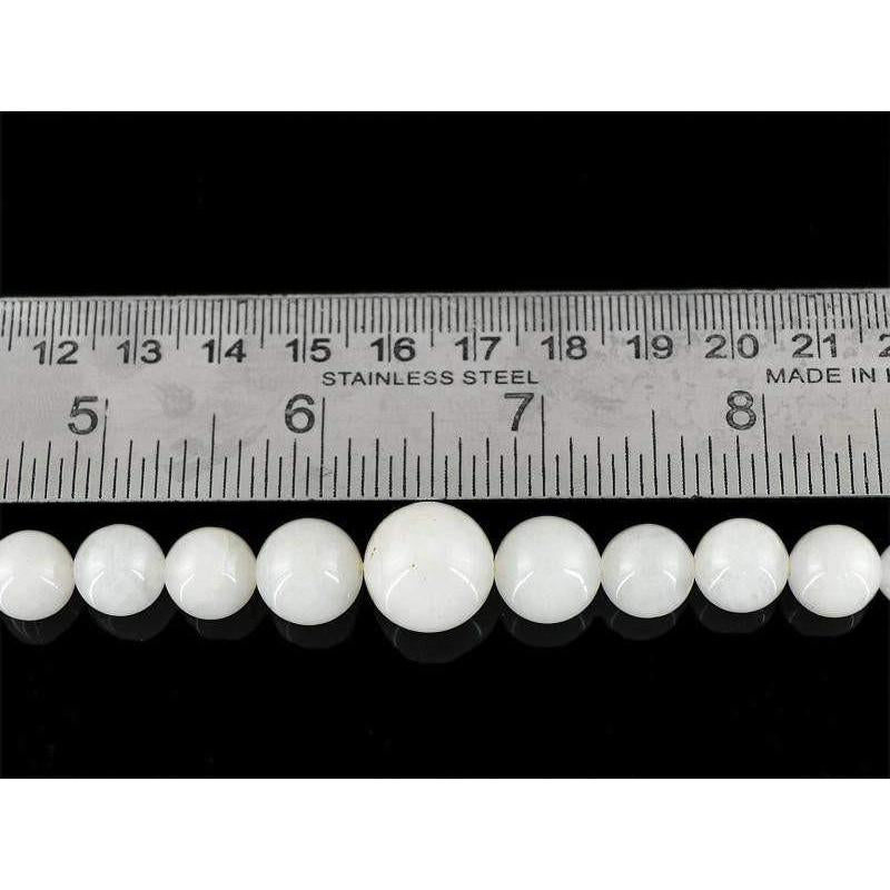 gemsmore:Natural Untreated White Agate Round Beads STrand