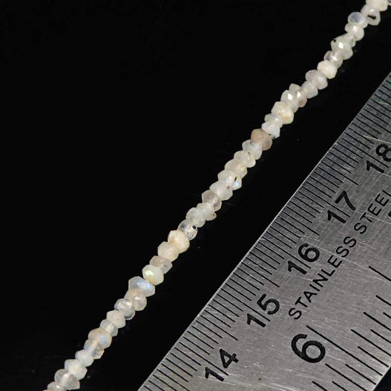 gemsmore:Natural Untreated White Moonstone Beads Strand