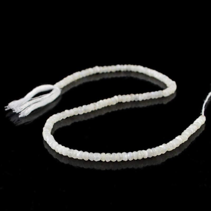 gemsmore:Natural Untreated White Moonstone Beads Strand